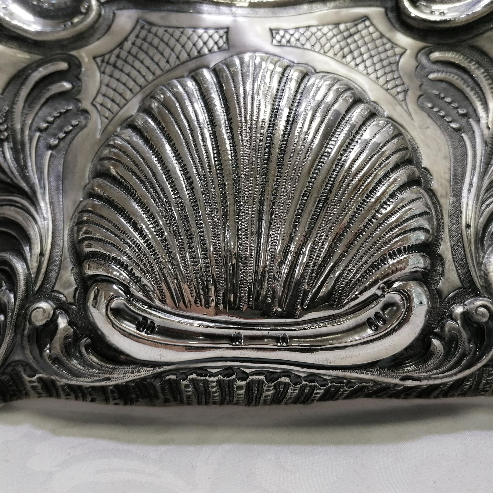 Italienischer Silber-Barock-Wand- oder Tischspiegel des 20. Jahrhunderts im Angebot 5