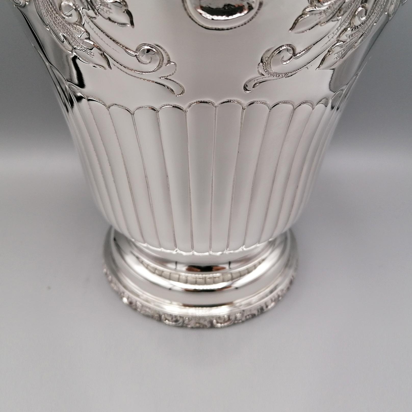 20th Century Italian  Silver Champagne Bucket Baroque Style In Excellent Condition For Sale In VALENZA, IT