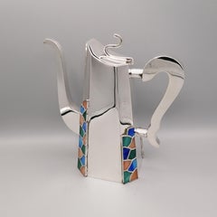 20th Century Italian Silver Coffe, Chocolate Pot Art Decò Style