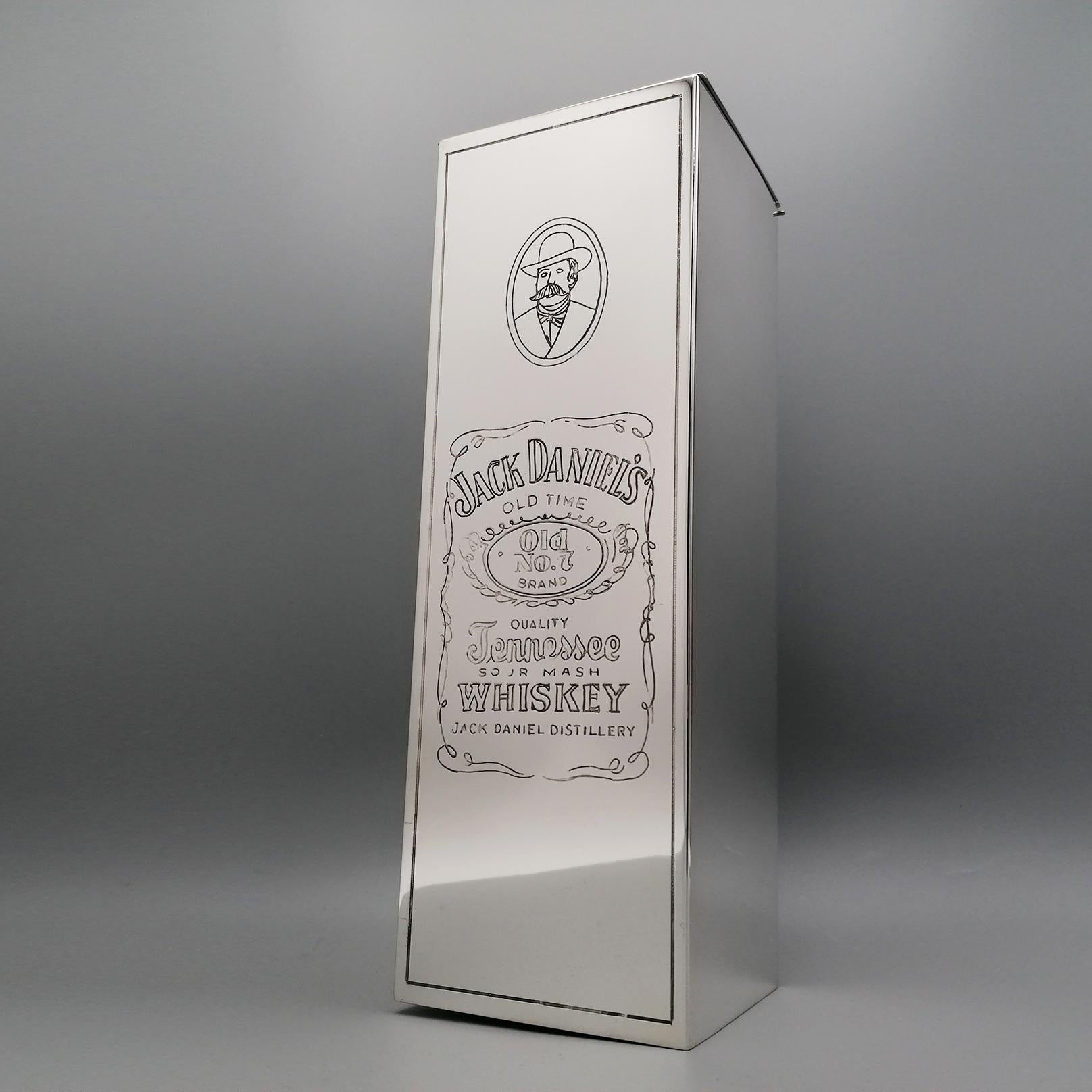 Other 20th Century Italian Silver Engraved Whisky Bottle Holder 