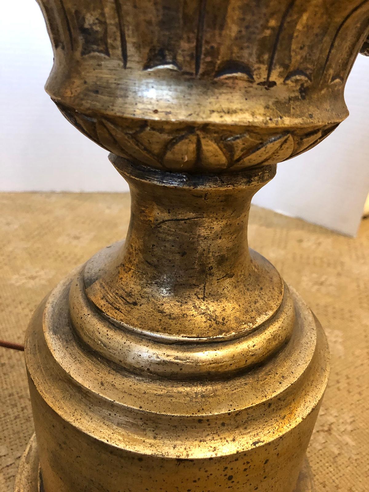 20th Century Italian Silver Gilt Urn Lamp For Sale 6