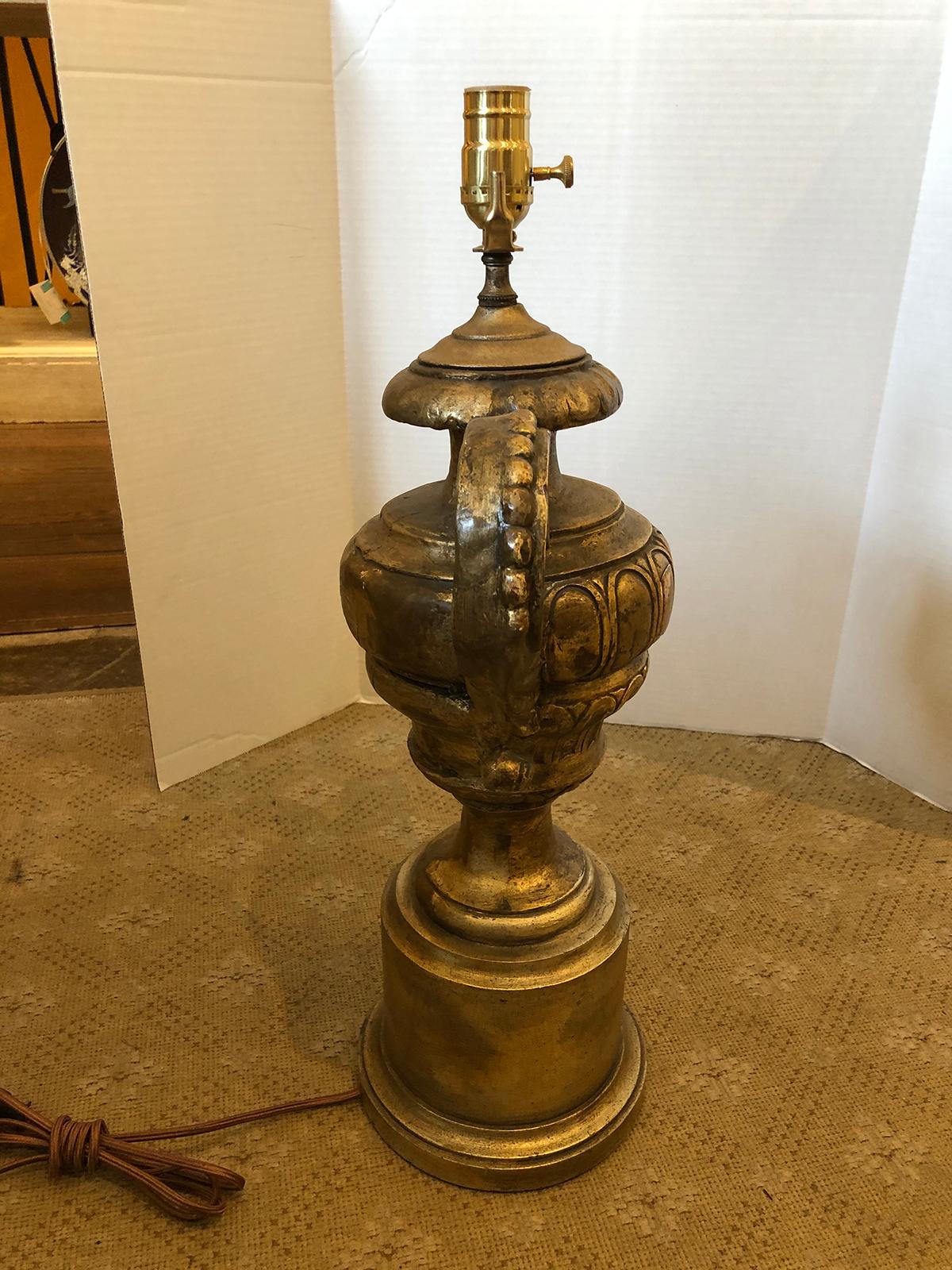 20th Century Italian Silver Gilt Urn Lamp For Sale 10