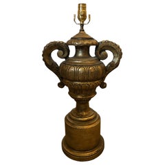 20th Century Italian Silver Gilt Urn Lamp