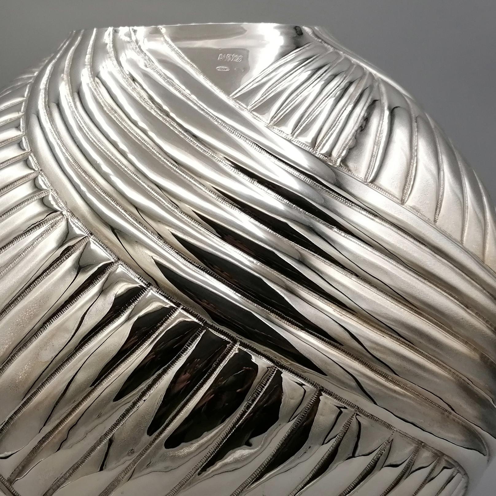 silver embossed vase