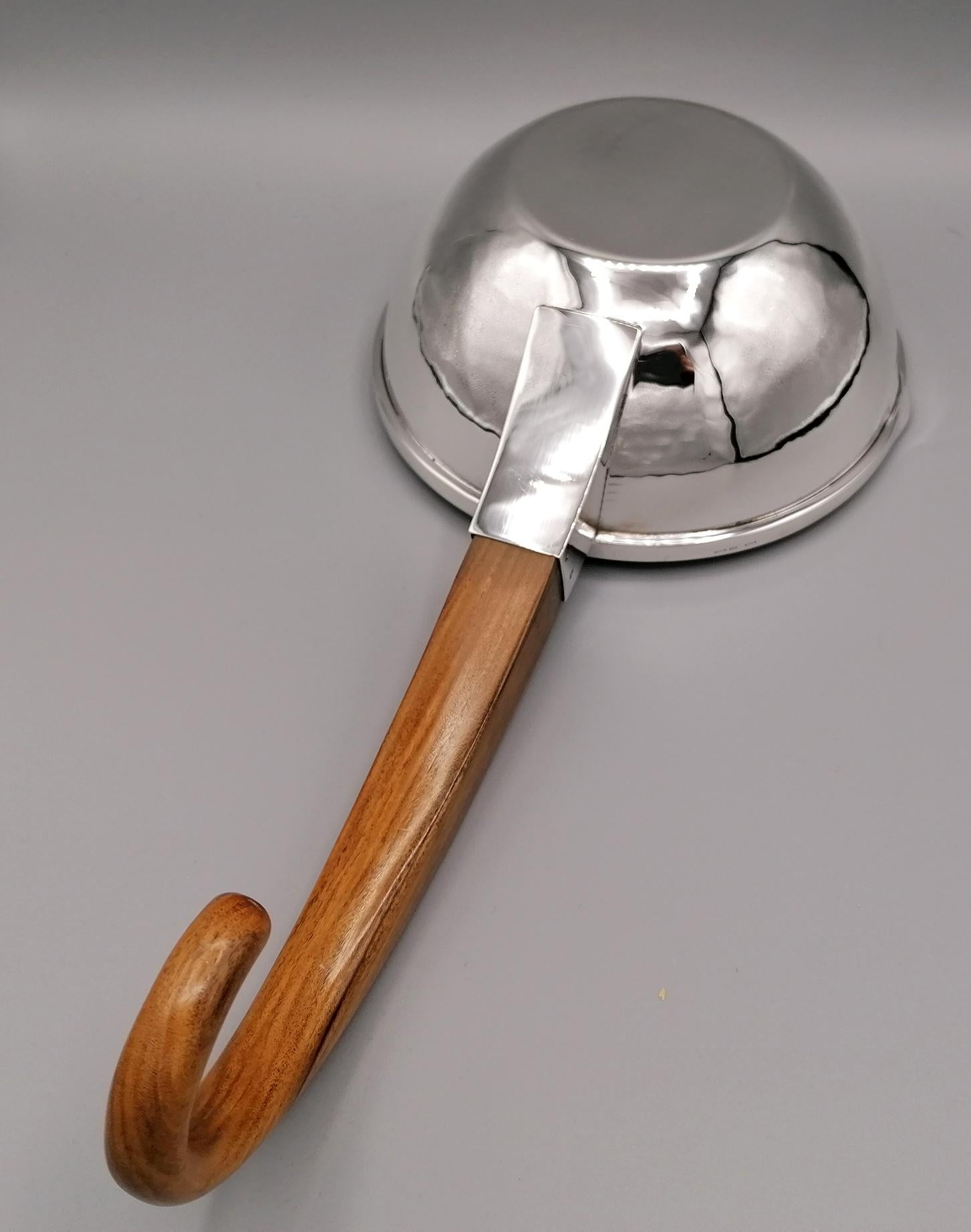 20th Century Italian Silver Hammered Ladle with Rosewood Handle For Sale 5