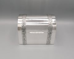Boîte à bijoux italienne du 20ème siècle en argent 800/1000