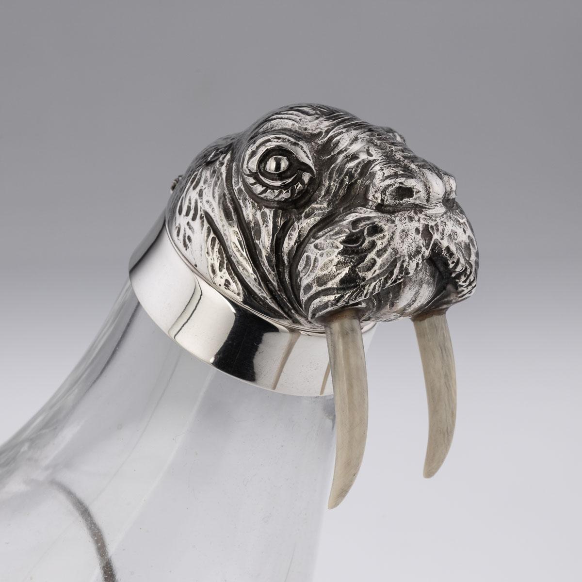 20th Century Italian Silver Mounted Walrus Wine Jug, Buccellati, c.1980 7