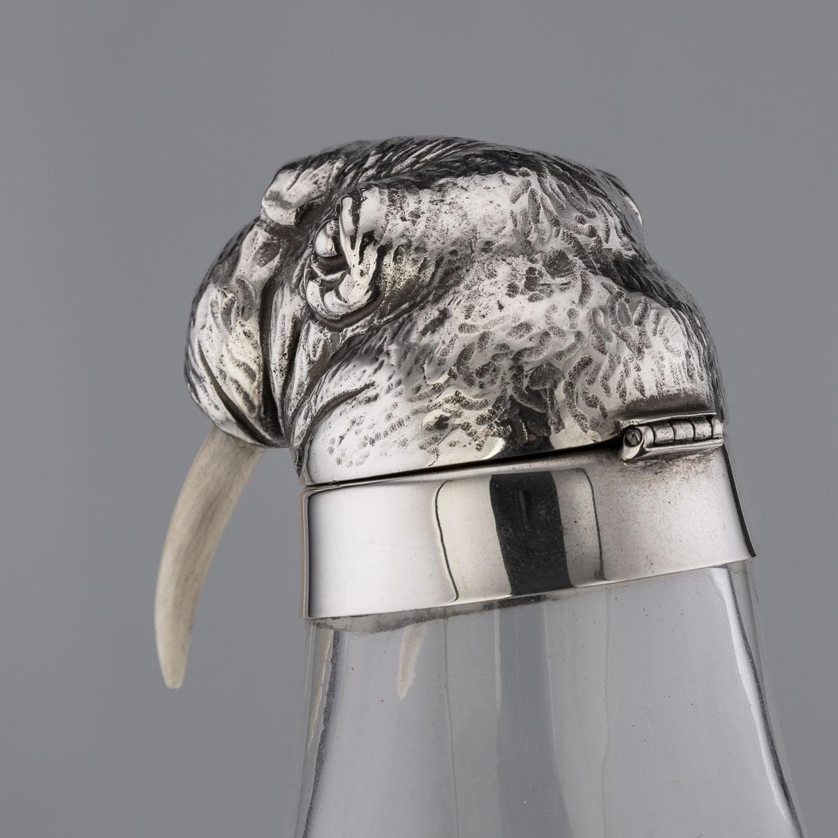 20th Century Italian Silver Mounted Walrus Wine Jug, Buccellati, c.1980 8