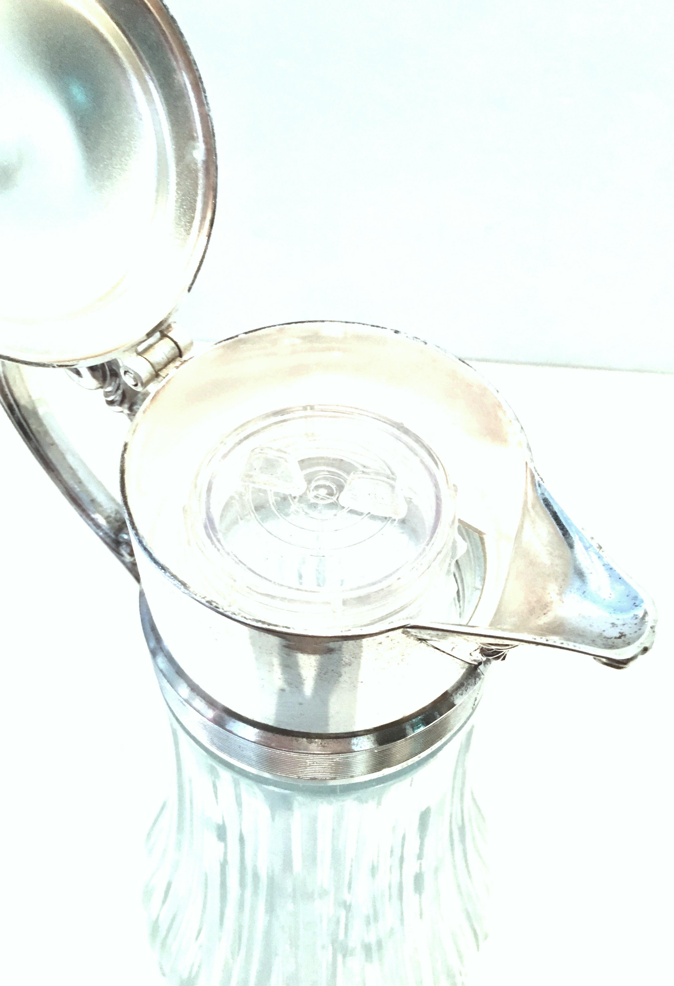 20th Century Italian Silver Plate and Cut Crystal Claret Pitcher For Sale 2