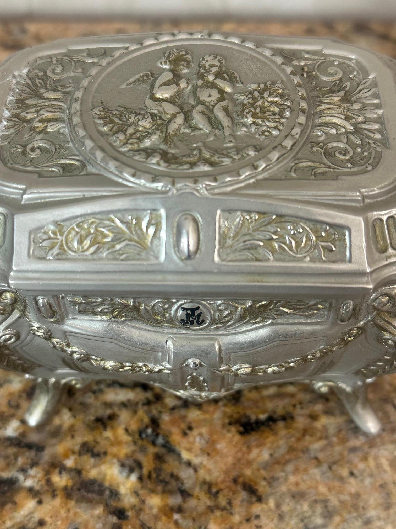 20th century Italian Silver plate Musicale Boxe, 1960s For Sale 7