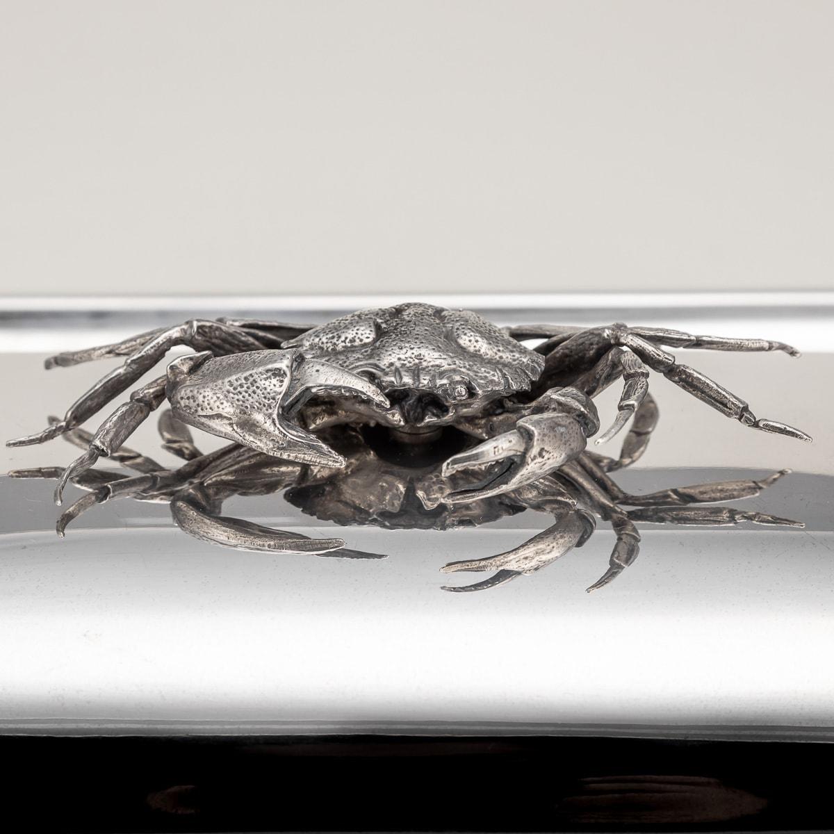 20th Century Italian Silver Plated Crab Serving Dish, c.1960 For Sale 2