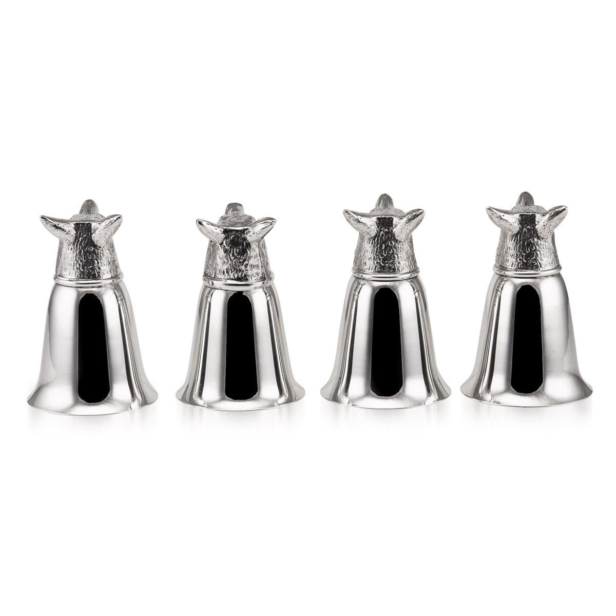 20th Century Italian Silver Plated Fox Stirrup Cups, C.1970 For Sale at  1stDibs