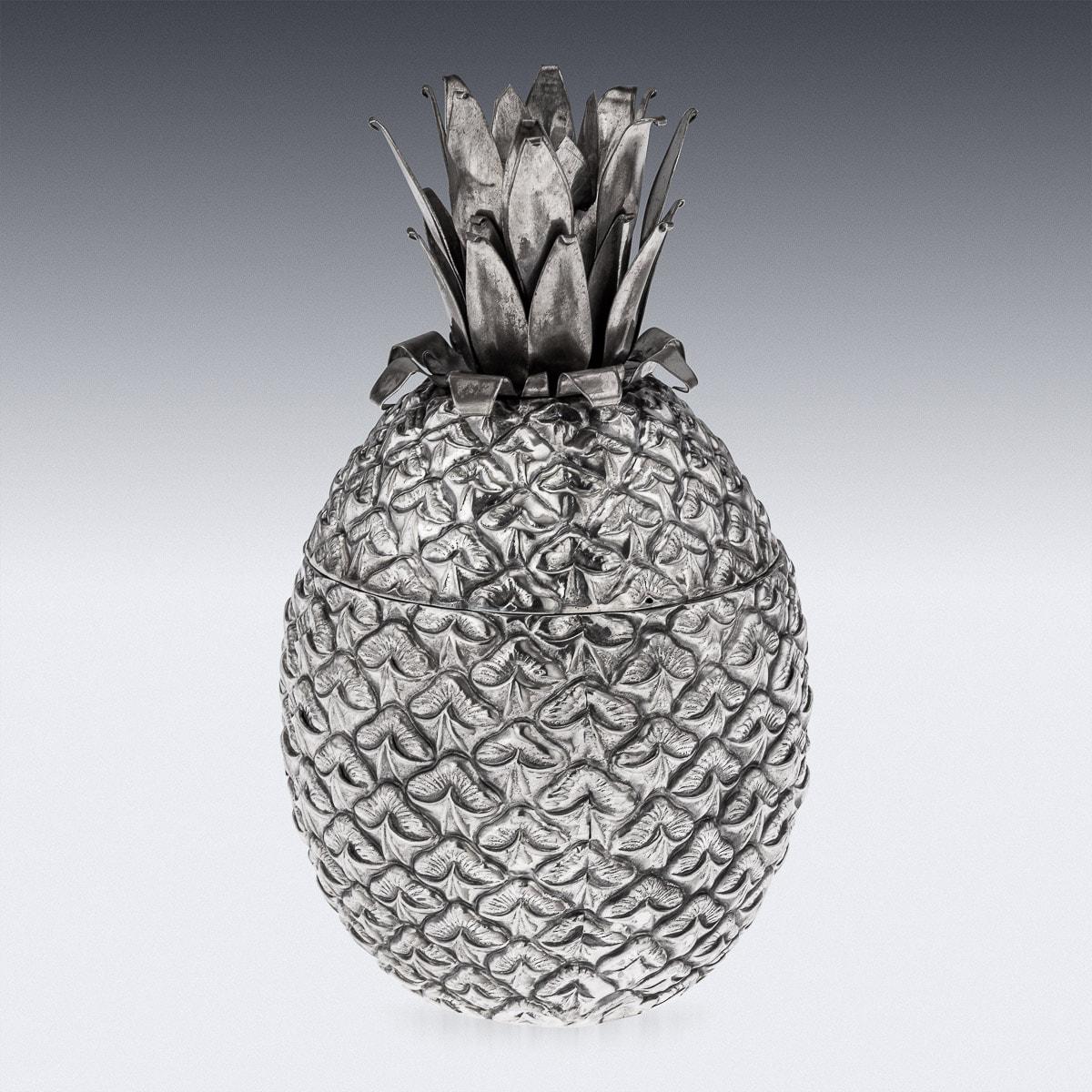 20th Century Italian Silver Plated Pineapple Ice Bucket, circa 1970 In Good Condition In Royal Tunbridge Wells, Kent