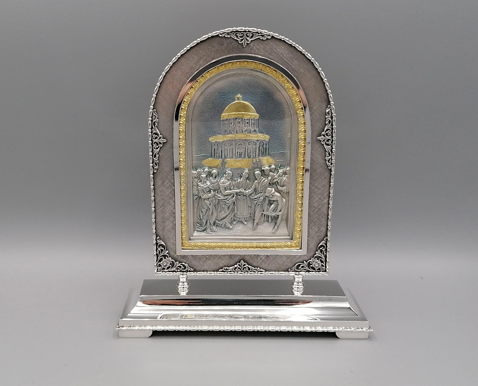 Italienisches Silberportal des 20. Jahrhunderts „Marriage der Jungfrau“ im Angebot 8