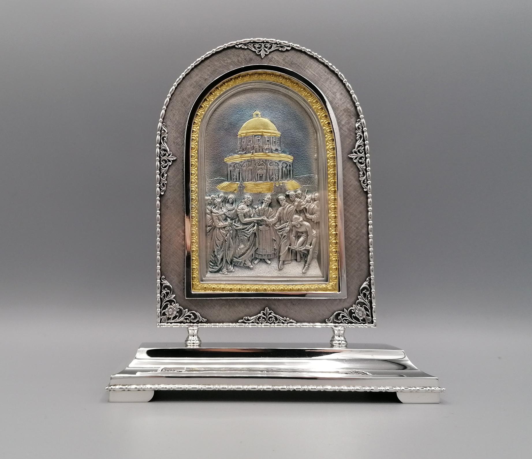 Italienisches Silberportal des 20. Jahrhunderts „Marriage der Jungfrau“ (Gegossen) im Angebot