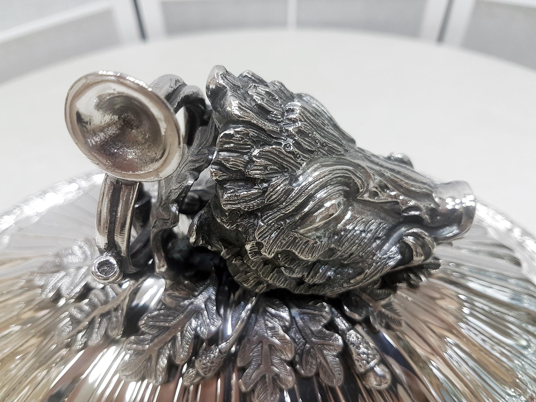 Italienische Suppenterrine aus Silber im Empire-Stil des 20. Jahrhunderts von Vittorio Manzoni, Mailand im Angebot 2
