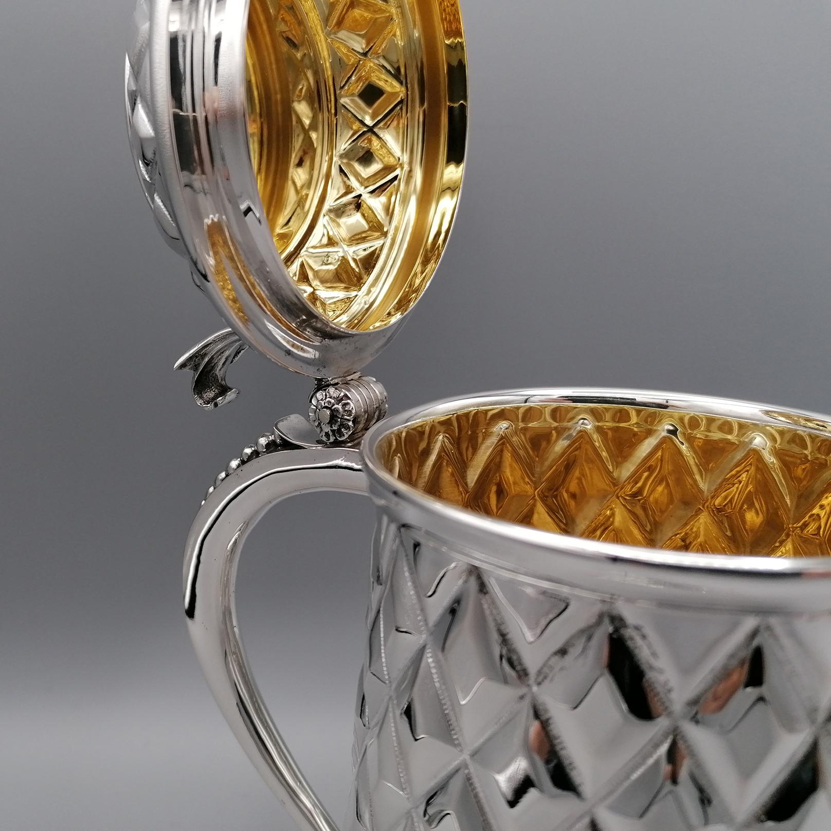 20th Century Italian Silver Tarkard, worked as Italian artisan tradition For Sale 2