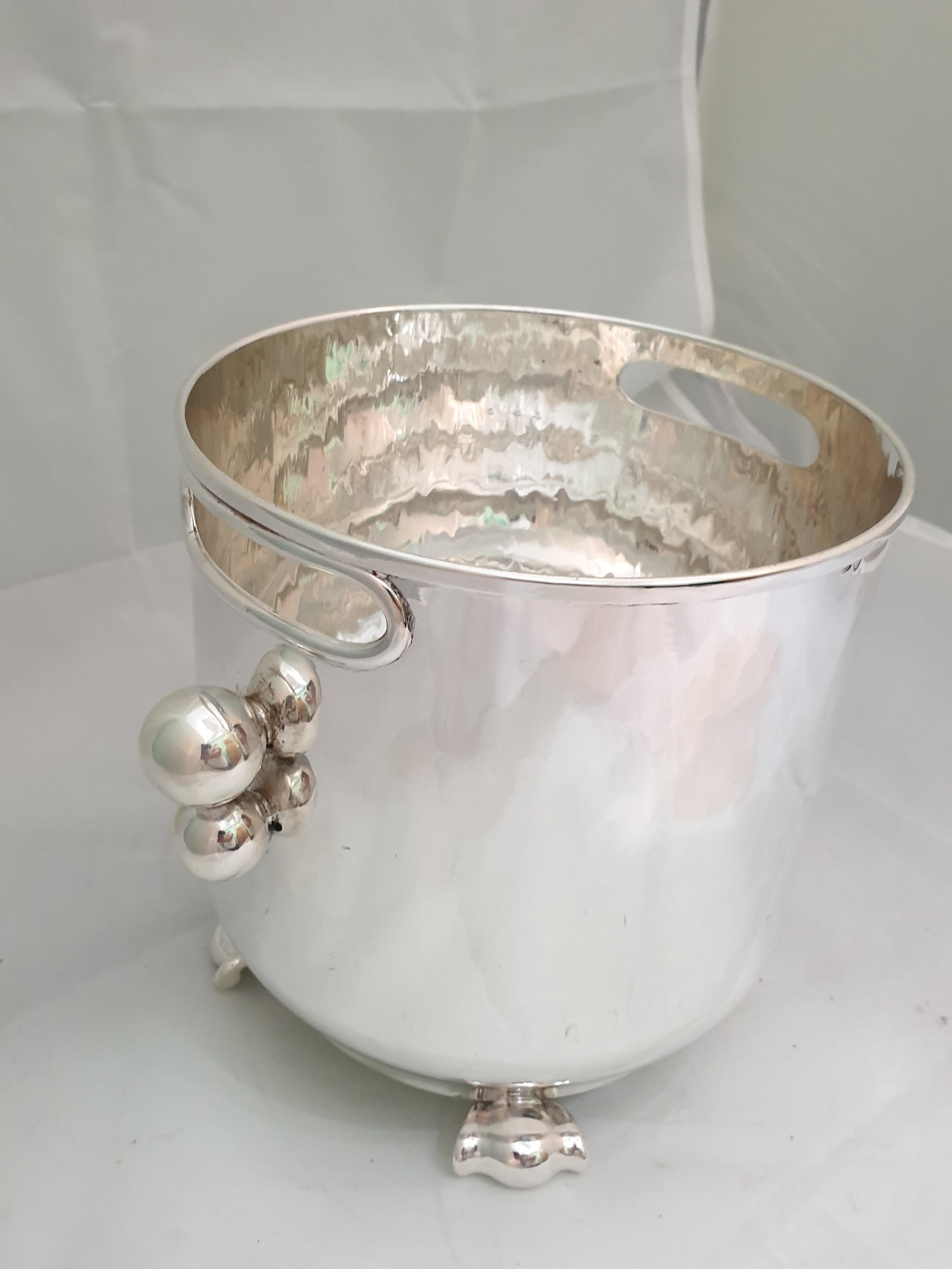 20th Century Italian Silver Wine Cooler For Sale 4