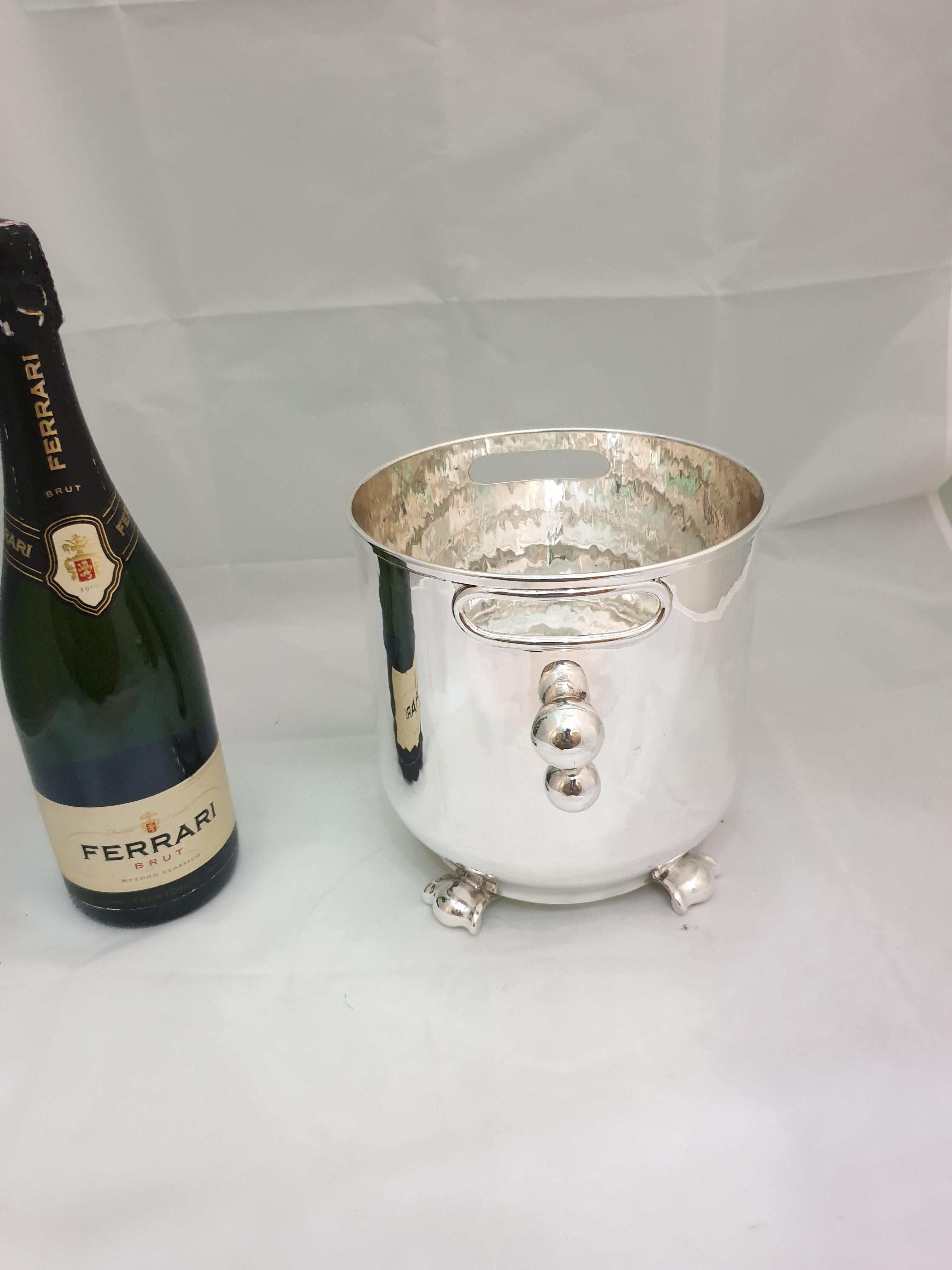 20th Century Italian Silver Wine Cooler For Sale 8