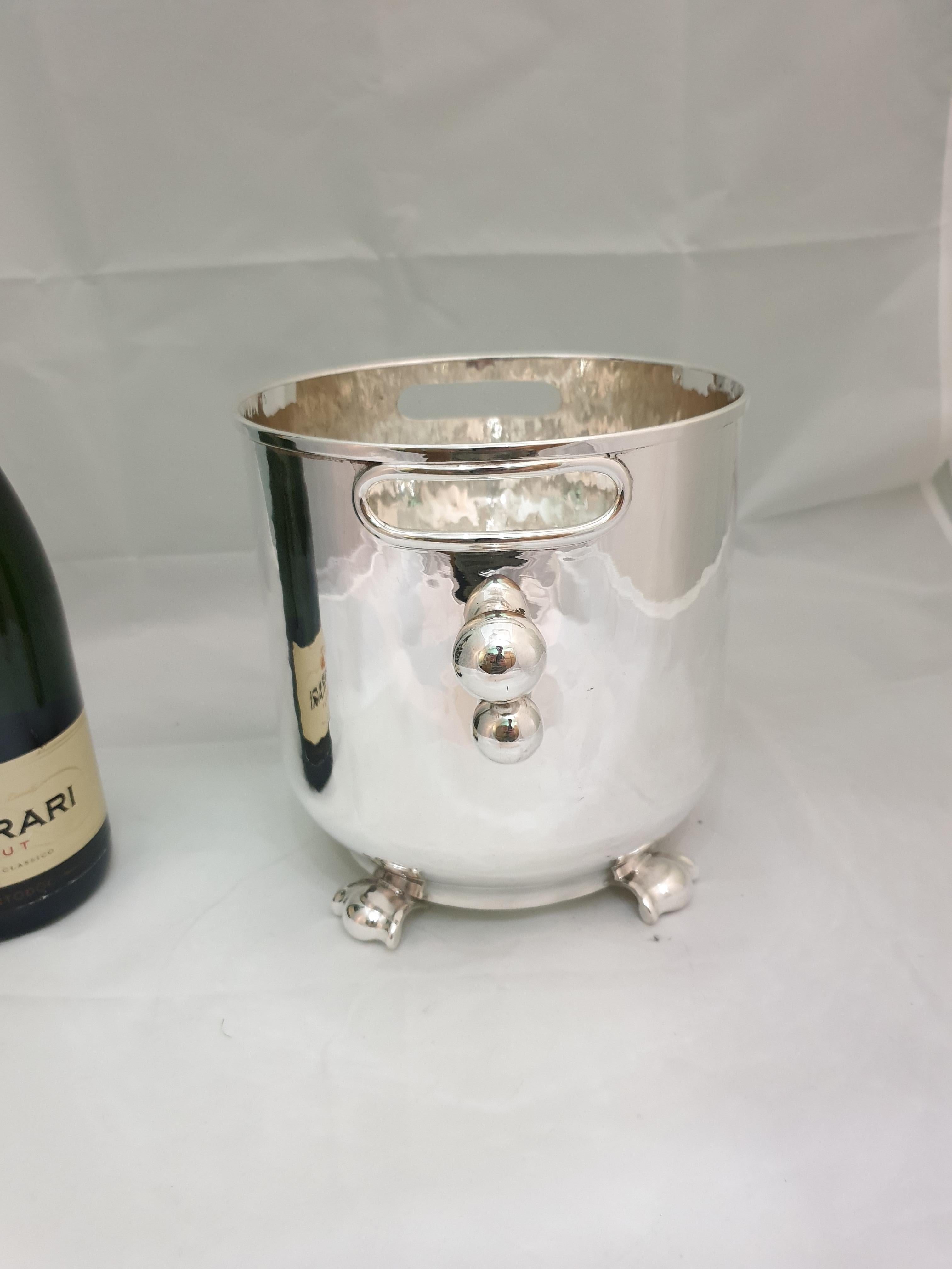 20th Century Italian Silver Wine Cooler For Sale 9