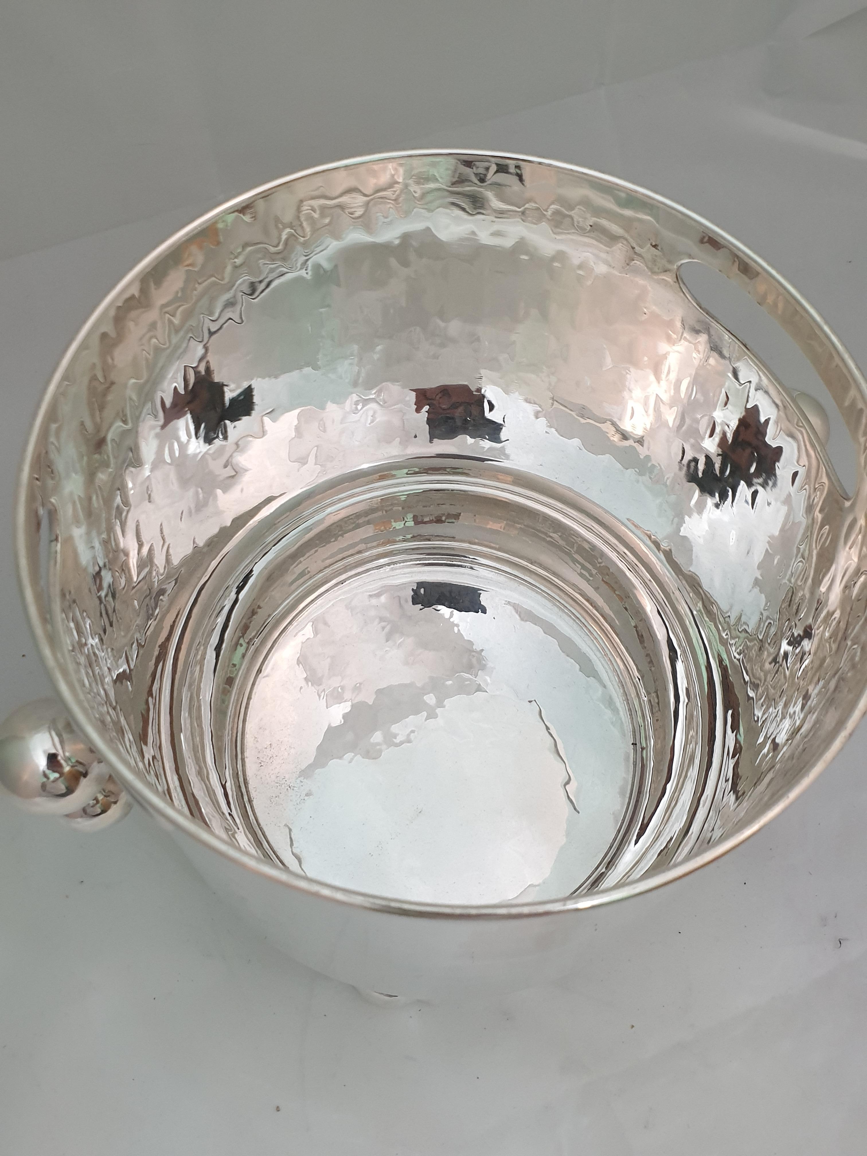 20th Century Italian Silver Wine Cooler In Excellent Condition For Sale In Florence, IT