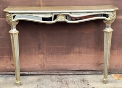 20th Century Italian Silvered and Mirrored Wall Console Table