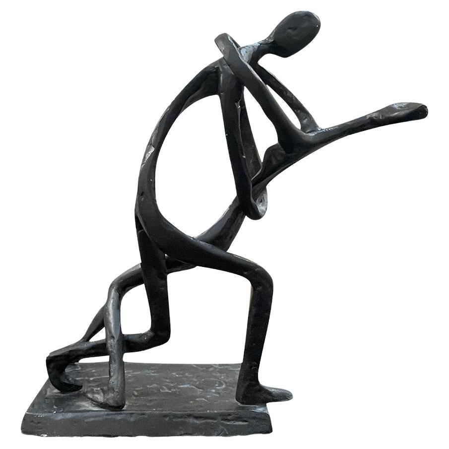 20th Century Italian Single Metal Sculpture of a Dancing Couple - Vintage Décor For Sale