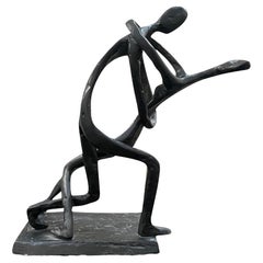 20th Century Italian Single Metal Sculpture of a Dancing Couple - Vintage Décor