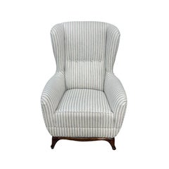 20th Century Italian Single Tall Vintage Beechwood Reading Lounge Chair