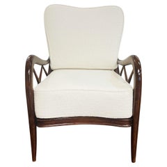 20th Century Italian Single Vintage Walnut Lounge Chair by Paolo Buffa