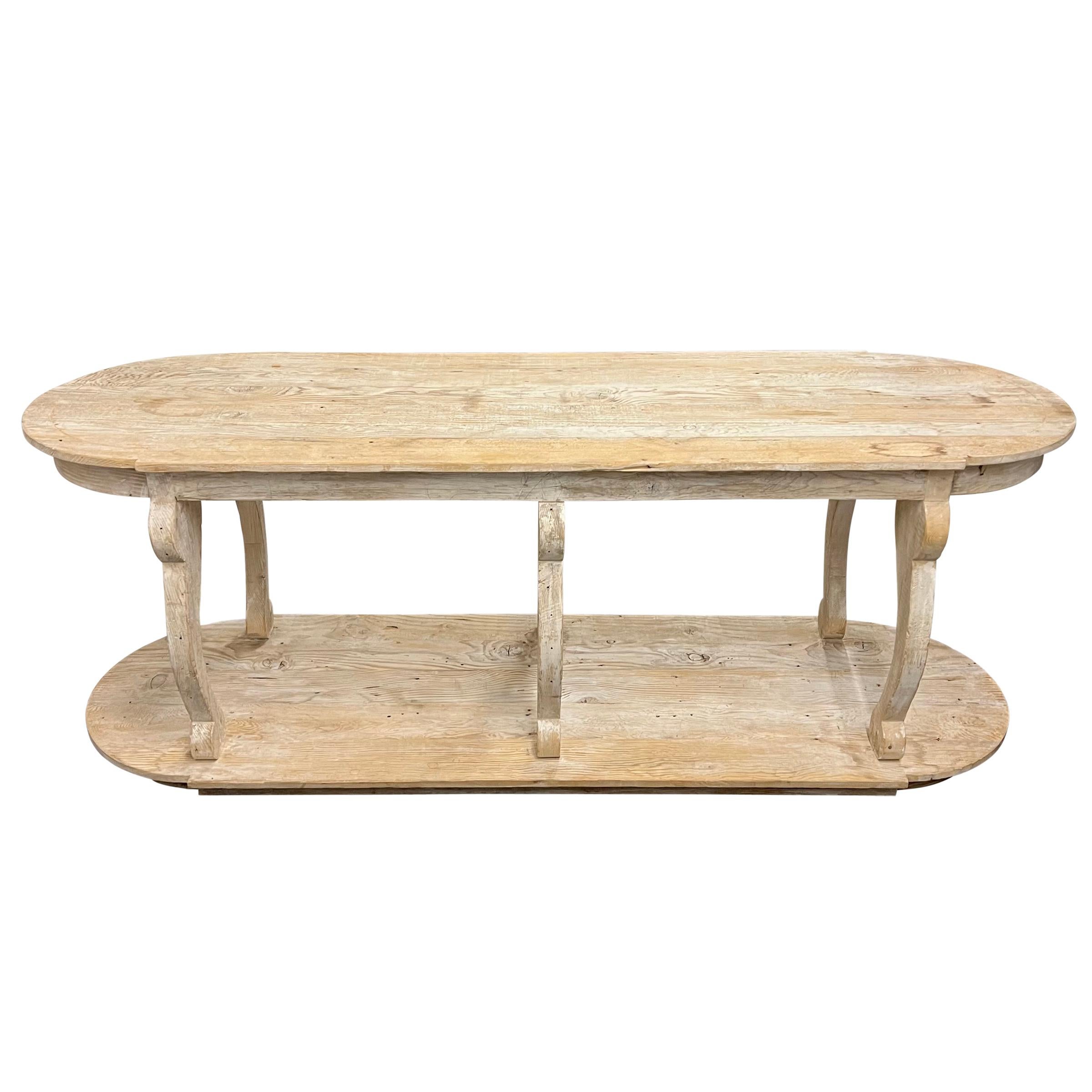 Pine 20th Century Italian Six-Legged Console Table For Sale