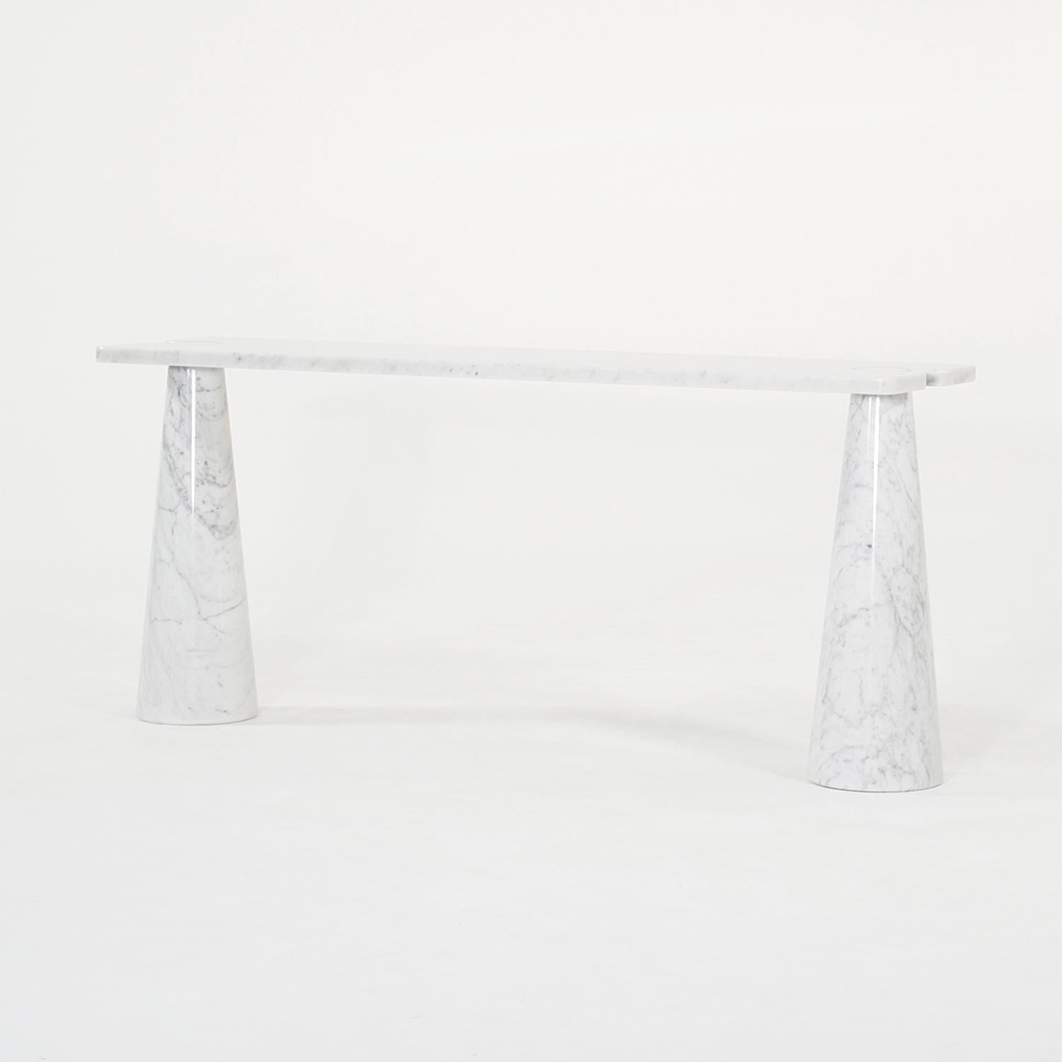 Hand-Crafted 20th Century Italian Skipper Vintage Marble Console Table by Angelo Mangiarotti For Sale