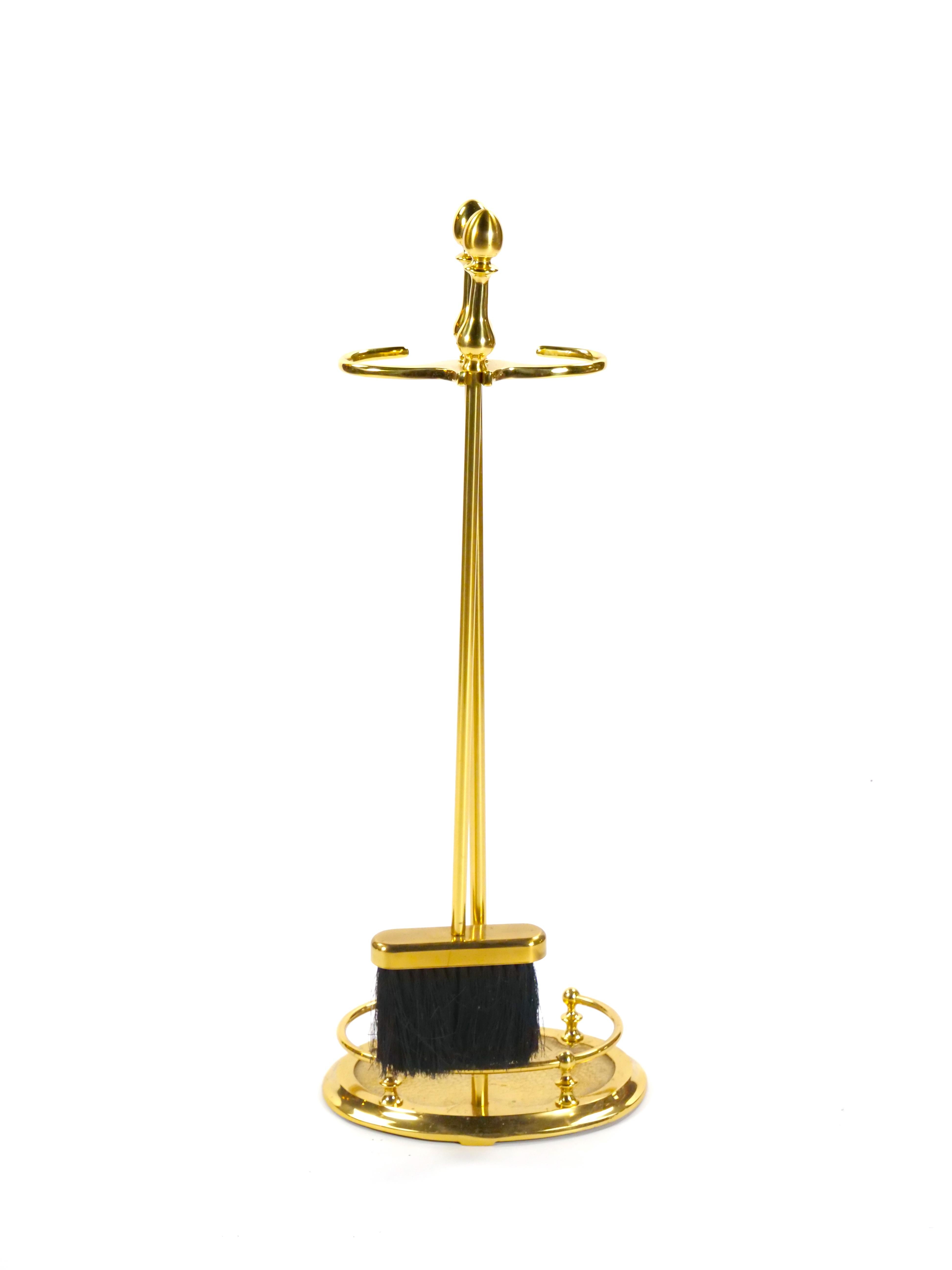 Ottone Set di utensili per caminetto in ottone massiccio del XX secolo in vendita