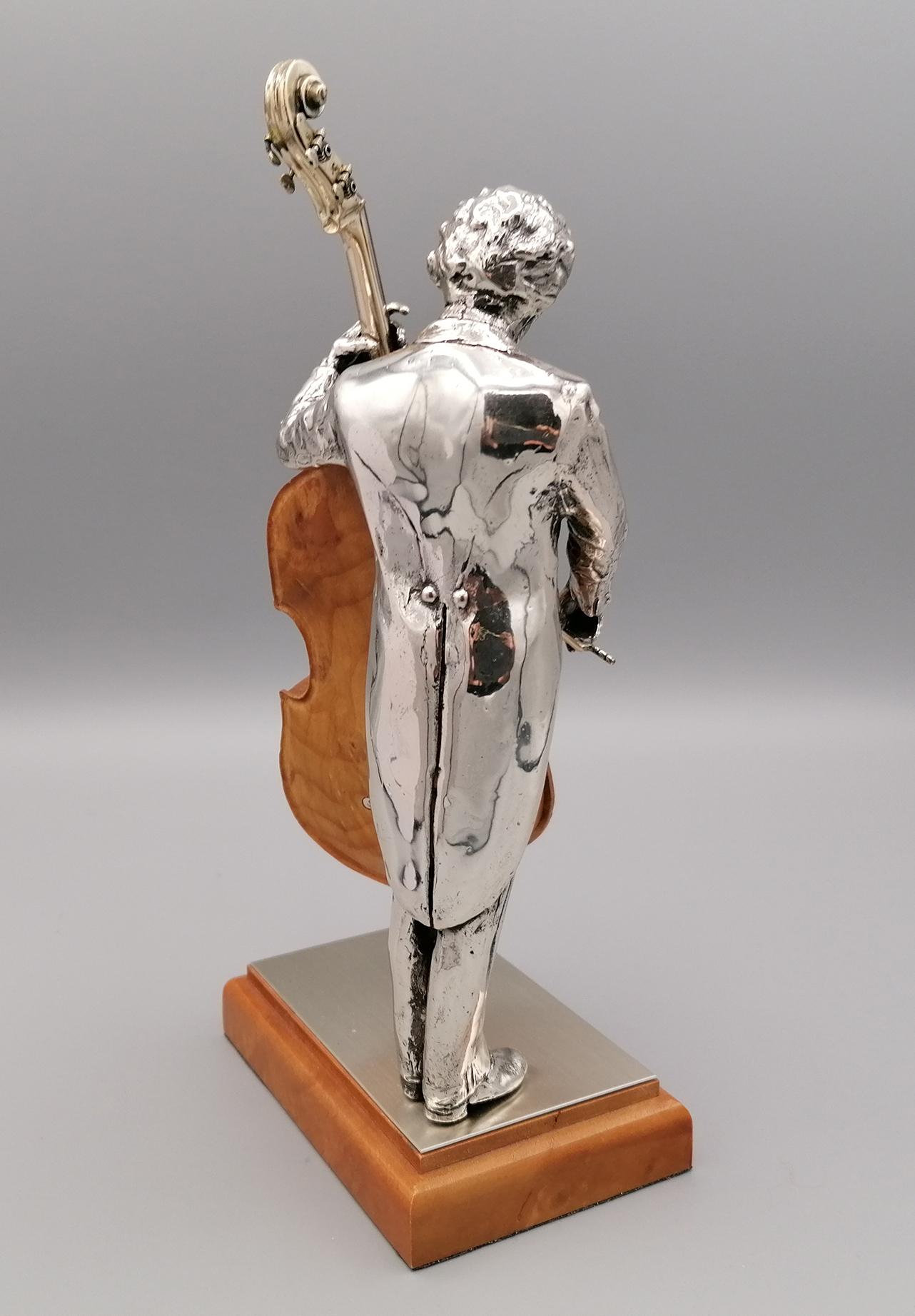 Other 20th Century Italian Solid Silver and Briar Double Bass Player For Sale