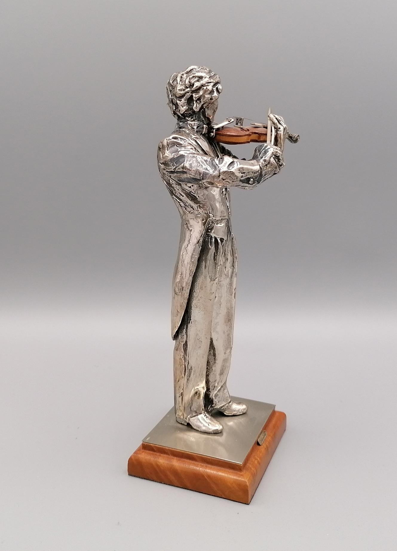 Other 20th Century Italian Solid Silver and Briar Violin Player