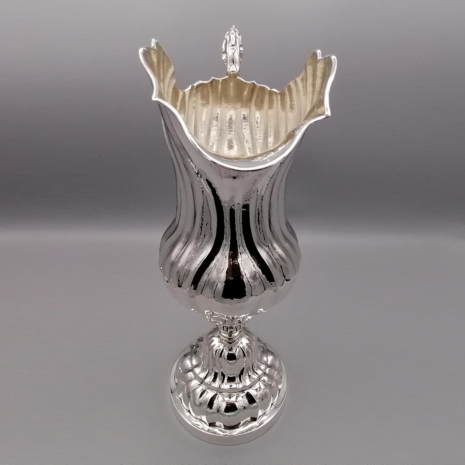 20th Century Italian Solid Silver Baroque Style Carafe For Sale 8