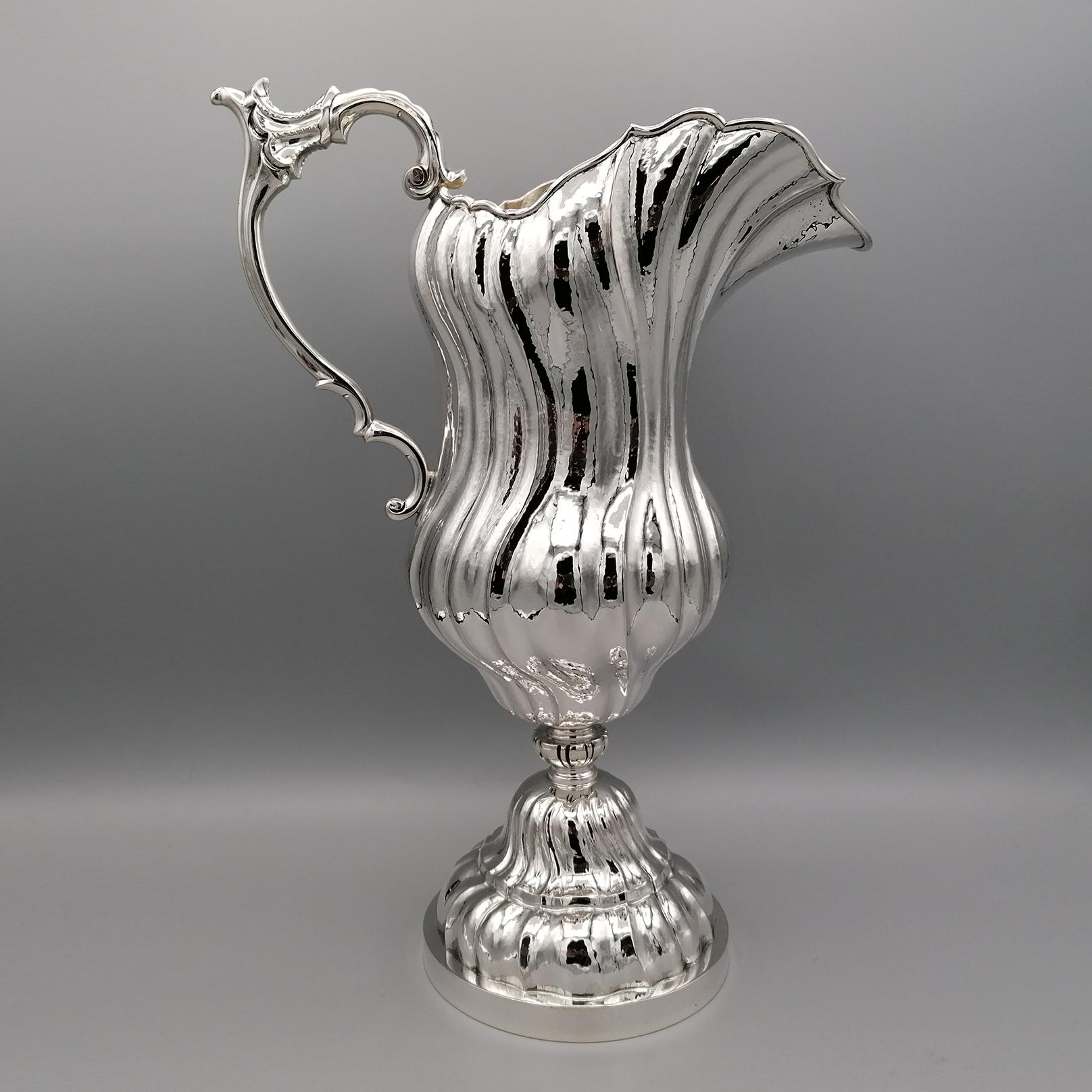 Late 20th Century 20th Century Italian Solid Silver Baroque Style Carafe For Sale