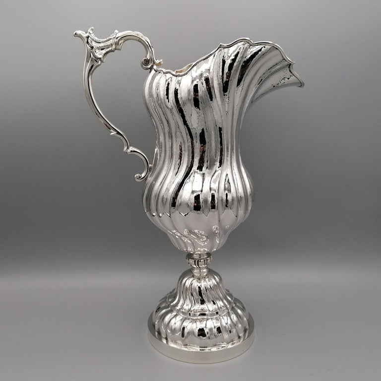 Late 20th Century 20th Century Italian Solid Silver Baroque Style Carafe For Sale