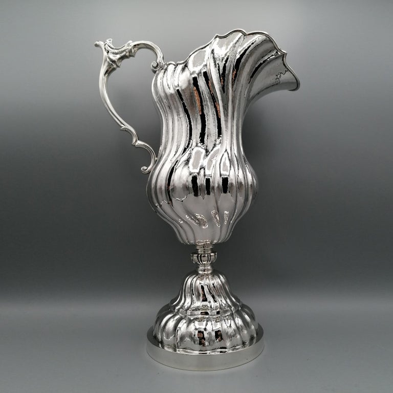 20th Century Italian Solid Silver Baroque Style Carafe For Sale 2