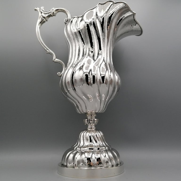 20th Century Italian Solid Silver Baroque Style Carafe For Sale 3