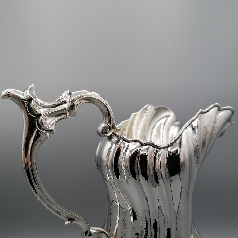 20th Century Italian Solid Silver Baroque Style Carafe For Sale 4