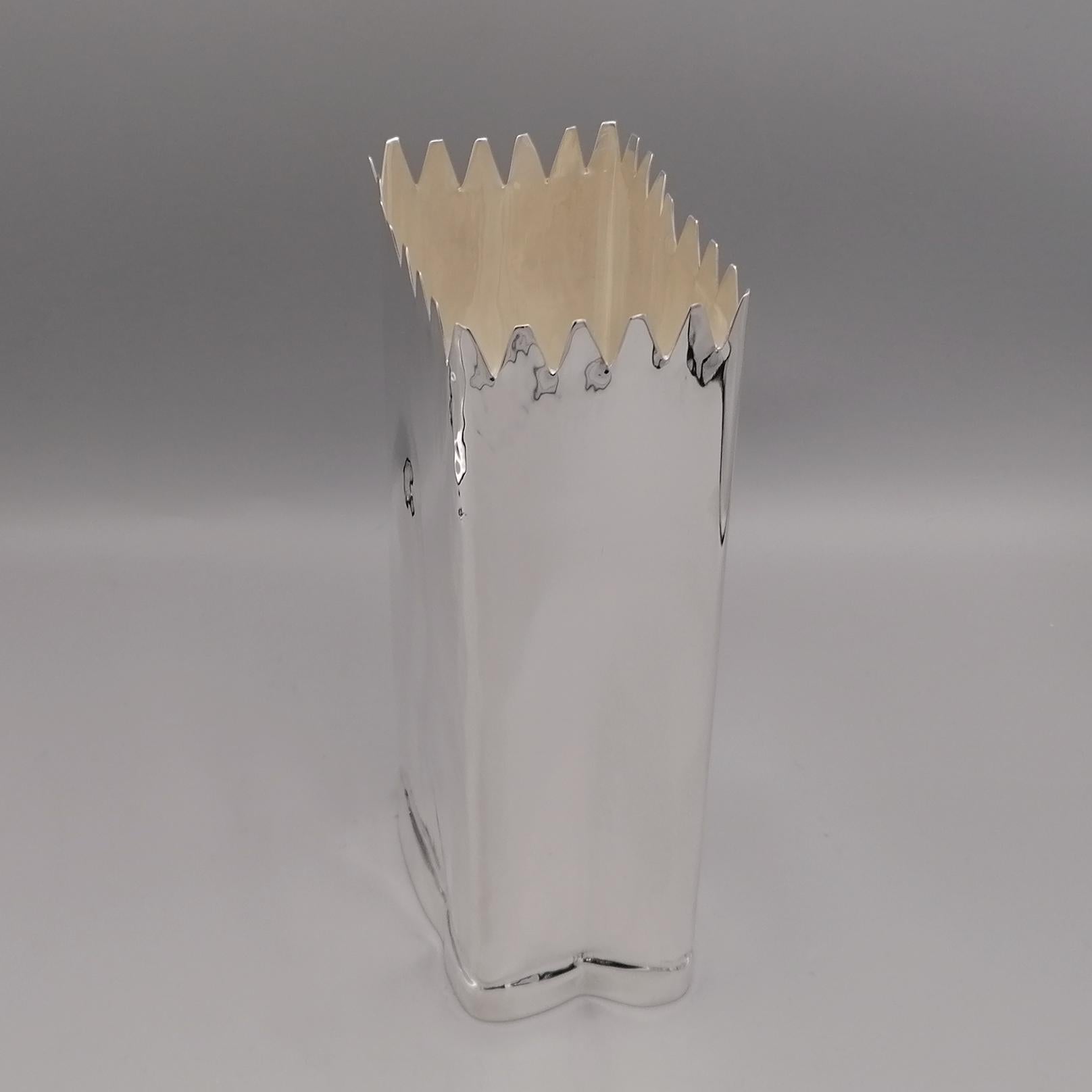 20th Century Italian Solid Silver  Breadstick Holder - Vase For Sale 1