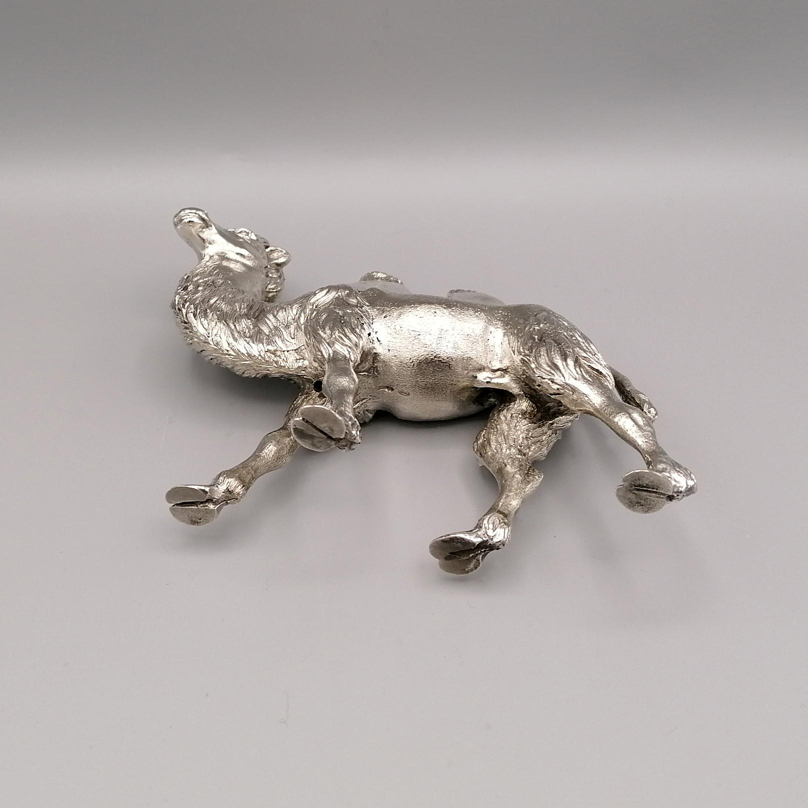 20th Century Italian Solid Silver Camel Sculpture For Sale 1
