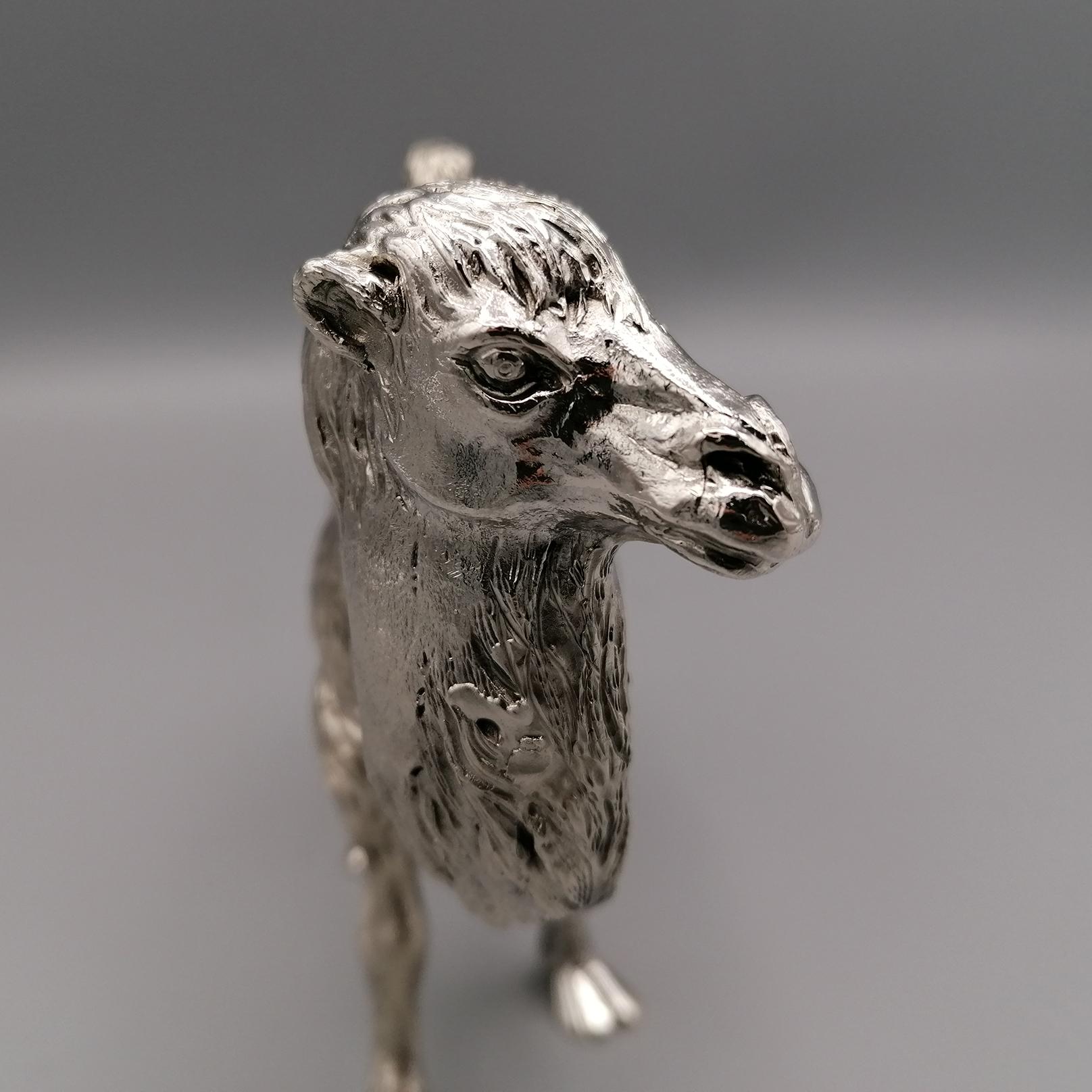 20th Century Italian Solid Silver Camel Sculpture For Sale 2