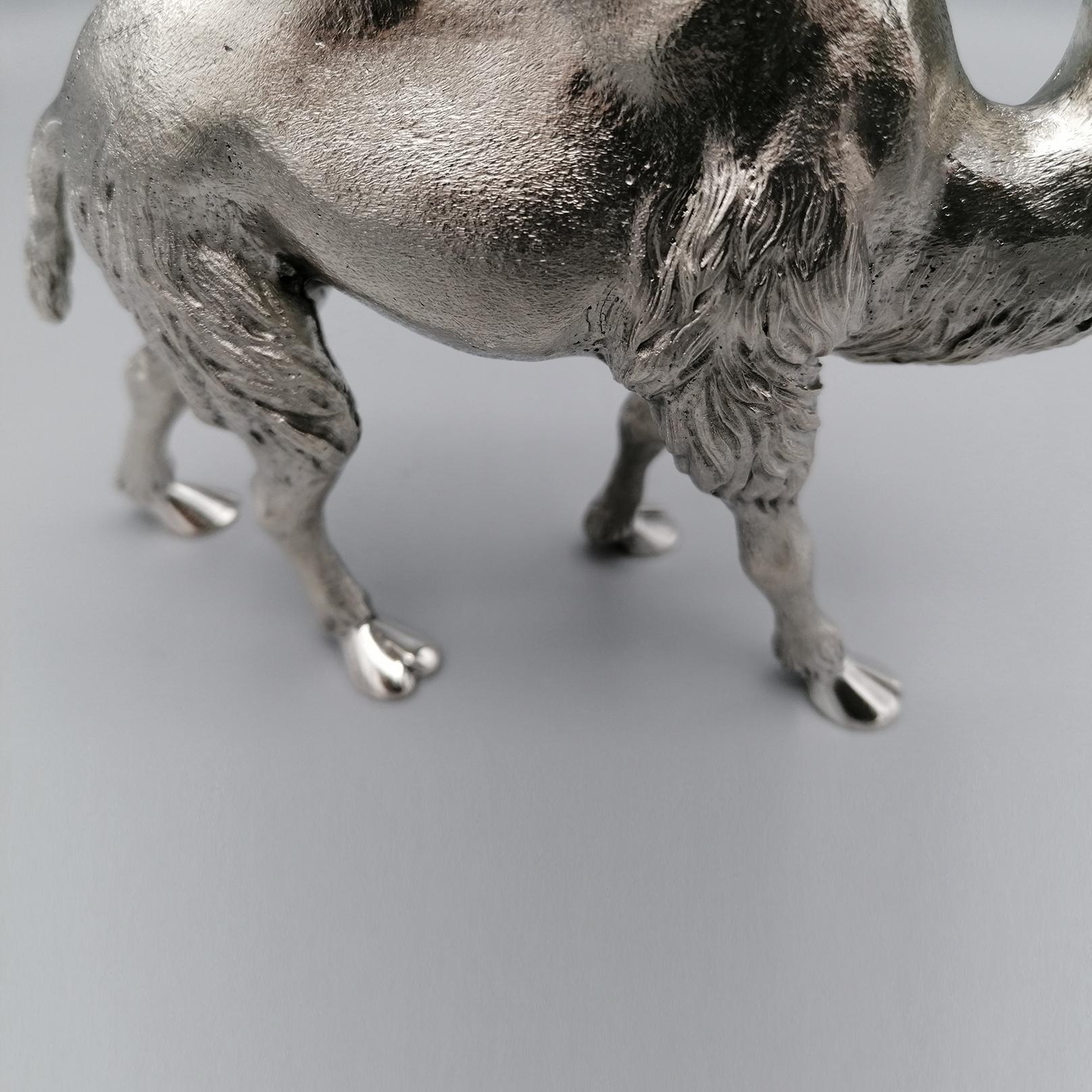 20th Century Italian Solid Silver Camel Sculpture For Sale 4