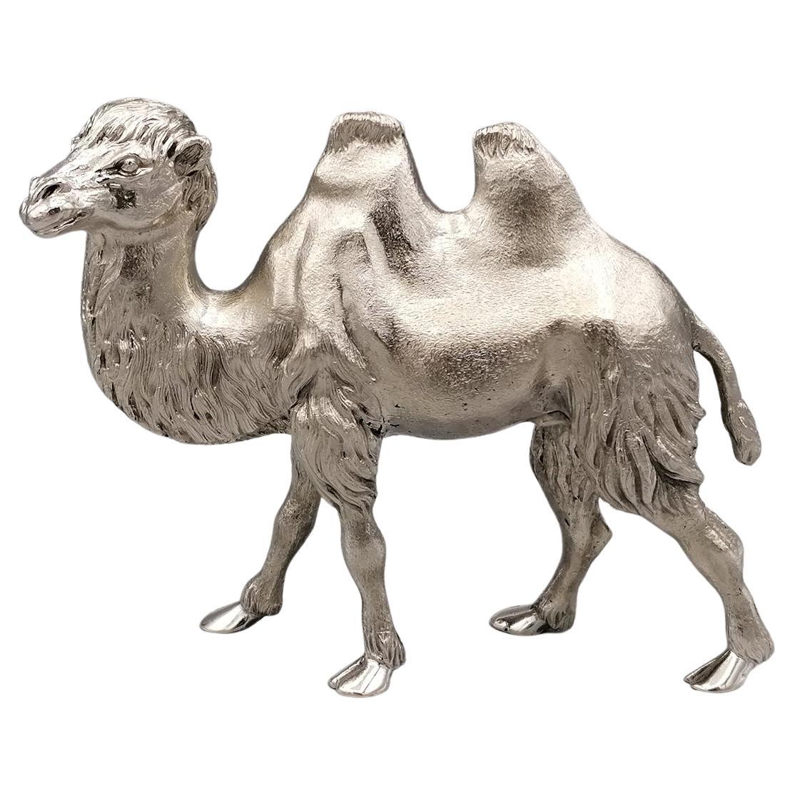 20th Century Italian Solid Silver Camel Sculpture