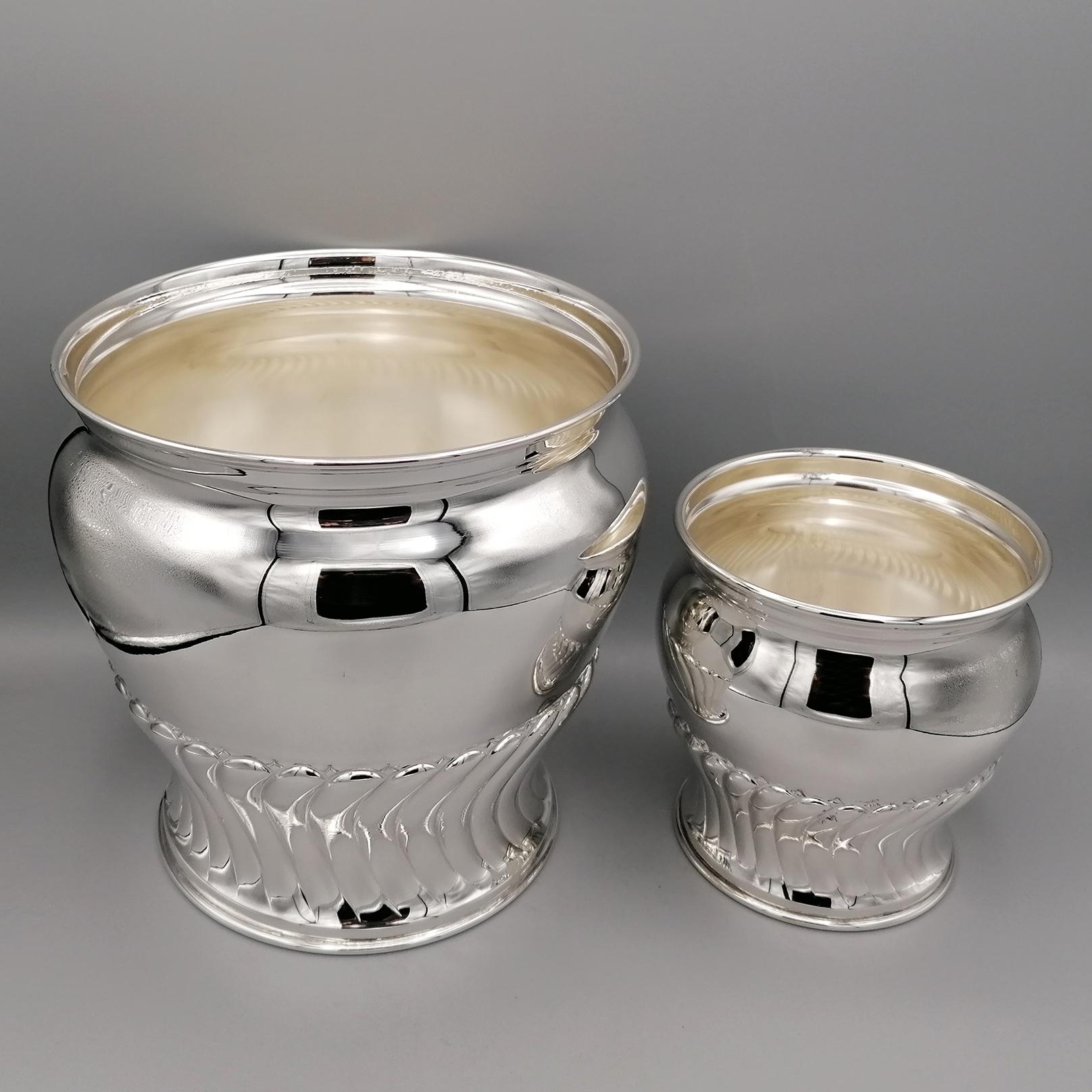 Other 20th Century Italian Solid Silver Champagne and Ice Buckets For Sale