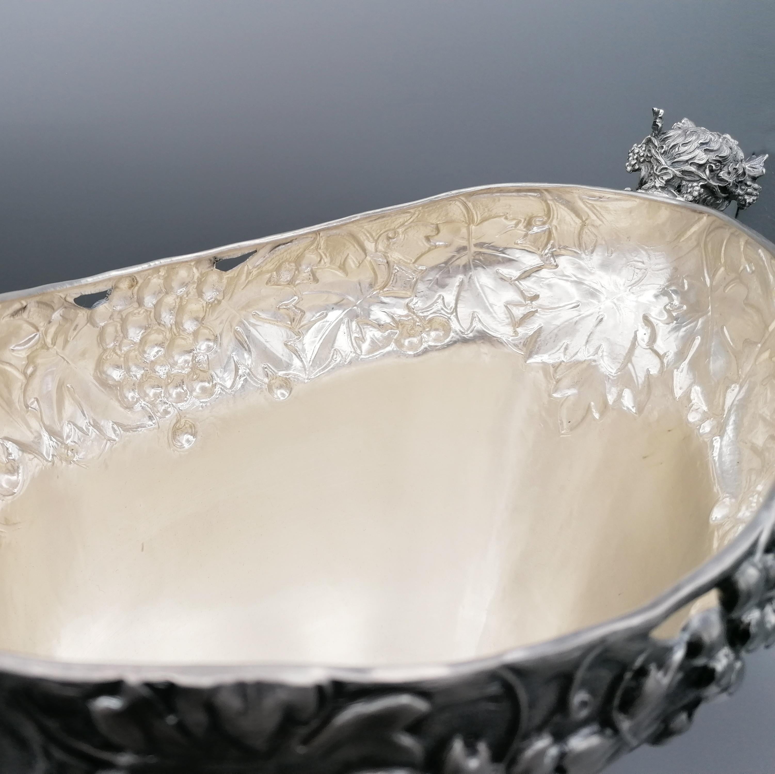 20th Century Italian Solid Silver Champagne Bucket For Sale 4