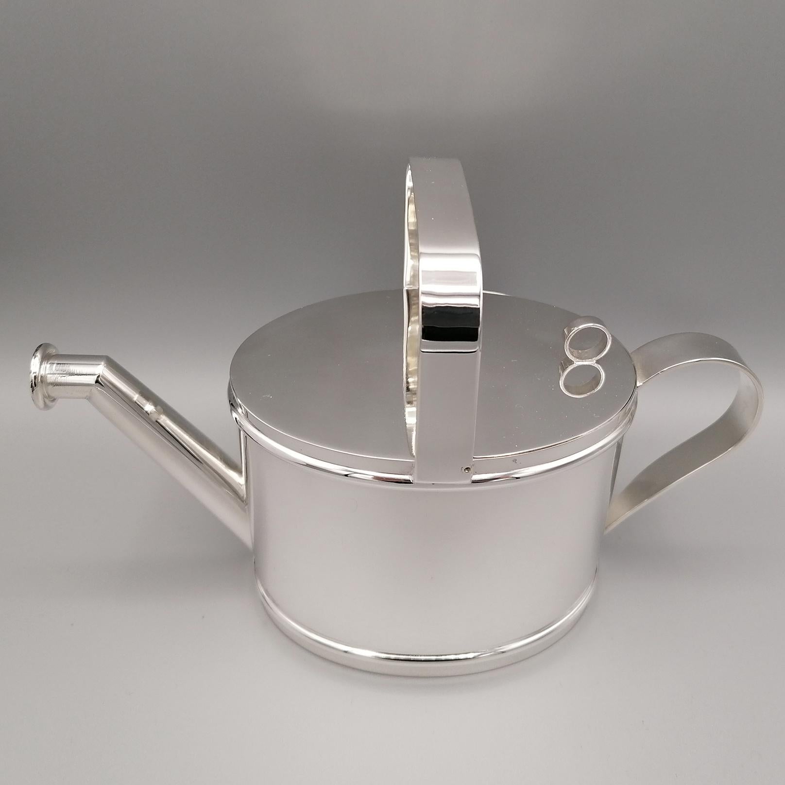 Hand-Crafted 21st Century Italian Solid Silver Cruet in the Shape of a Watering Can For Sale