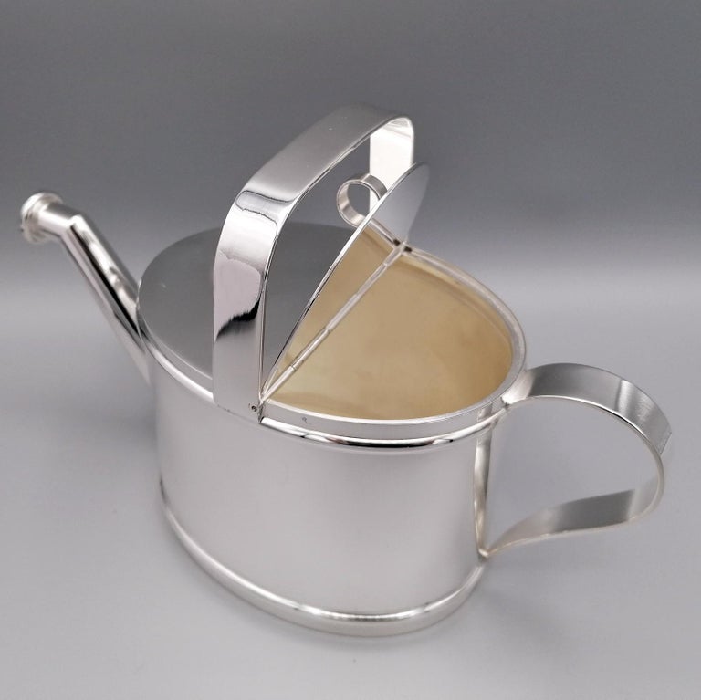 21st Century Italian Solid Silver Cruet in the Shape of a Watering Can